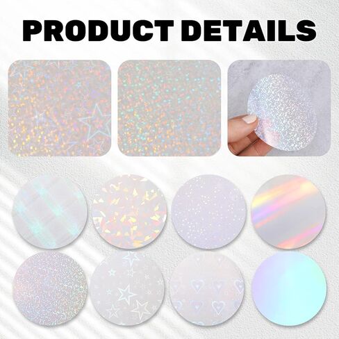 180 Pcs Badge Protective Film 70 mm/2.76 in, 9 Styles Button Maker Supplies Holographic Glitter Film for 2.25 In/58 mm Button Maker, Round Badge Buttons Making Parts for DIY Pinback Buttons Crafts in Kuwait