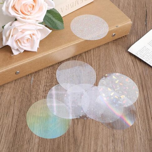 180 Pcs Badge Protective Film 70 mm/2.76 in, 9 Styles Button Maker Supplies Holographic Glitter Film for 2.25 In/58 mm Button Maker, Round Badge Buttons Making Parts for DIY Pinback Buttons Crafts in Kuwait