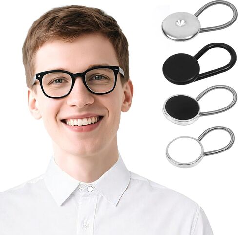 Collar Extenders for Mens Shirts, 8 PCS Button Extender for Dress Shirts, Suit, Tie, Extension 0.79-1.57 Inches (4 Styles in Saudi Arabia