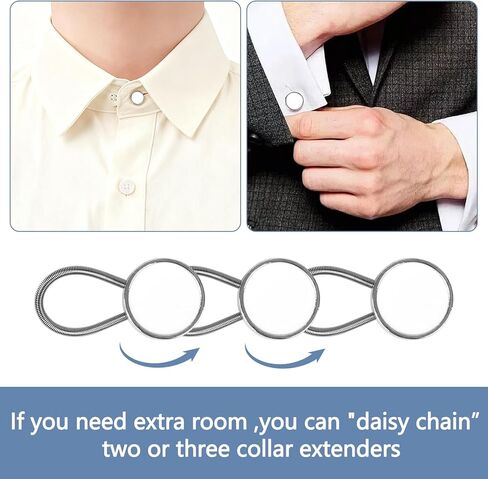 Collar Extenders for Mens Shirts, 8 PCS Button Extender for Dress Shirts, Suit, Tie, Extension 0.79-1.57 Inches (4 Styles in Saudi Arabia