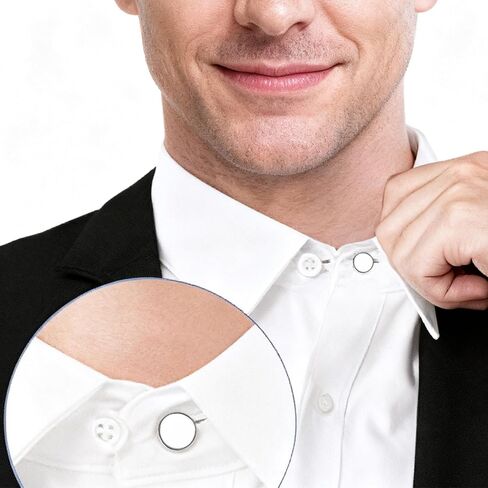 Collar Extenders for Mens Shirts, 8 PCS Button Extender for Dress Shirts, Suit, Tie, Extension 0.79-1.57 Inches (4 Styles in Saudi Arabia