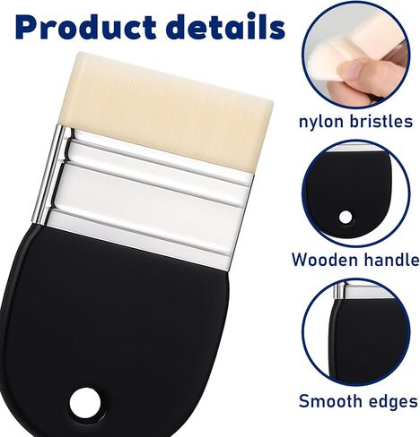 3 Pack Wide Paint Brushes for Acrylic Painting, Flat Paddle Paint Brush Set, Nylon Painting Brushes for Acrylic, Oil, Varnishes, Watercolor, Painter, Artist(1/2/3 Inch) in Saudi Arabia
