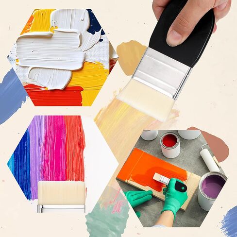 3 Pack Wide Paint Brushes for Acrylic Painting, Flat Paddle Paint Brush Set, Nylon Painting Brushes for Acrylic, Oil, Varnishes, Watercolor, Painter, Artist(1/2/3 Inch) in Saudi Arabia