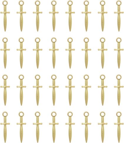 50 Pcs Sword Charms Metal 2.4 x 0.7 cm Small Vintage Dagger Pendants for Women DIY Jewelry Making Necklace Bracelets Earring Keychain Supplies in Saudi Arabia