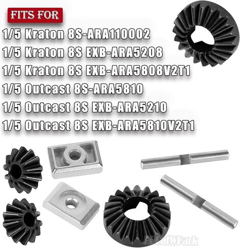 Front Rear Diff Internal Gear Set & Diff Inserts Upgrades Part for 1/5 Kraton 8s BLX/Outcast 8s BLX(EXB),RC Steel Metal Differential Internal Gear Set/Diff Inserts,#ARA310914+ARA310916 in Saudi Arabia