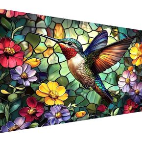 croshom Large Diamond Art Kits for Adults, Hummingbird Diamond Painting Kits for Adults, 5D DIY Full Drills Extra Large Size Gem Craft for Gifts, Home Wall Decor 15.7" x 27.6" in Kuwait
