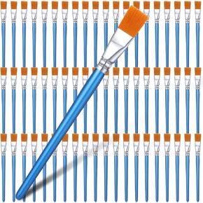 60 Pcs Acrylic Paint Brushes, 0.87 Inch Flat Paint Brushes for Acrylic Painting - Professional Artist Brush with Wood Handles for Watercolor Oil Face Body Art Crafts in Saudi Arabia