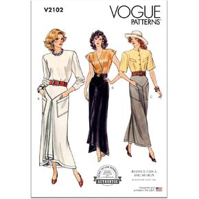 Vogue V2102U5 Misses' Vintage 1987 Straight Skirts Sewing Pattern Packet, Design Code V2102, Sizes 16-18-20-22-24 in Saudi Arabia