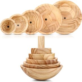 DoubleFill 5 Pack Pottery Molds Plaster Molds Wood Pottery Tools with Handle for Ceramic Top Forms DIY Bowls Plate Dish Slump Press Art Making(hemispherical, 3.5'' 4.5'' 5.5'' 6.5''7.5'' Height 2.5'') in Saudi Arabia