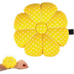 Wrist Pin Cushions for Sewing Cute with Elastic Strap Pumpkin Shaped Needle Cushions for Sewing Needlework Wristband Pincushions Wearable Needle Pincushions for Needlework or DIY Crafts Yellow Gifts in Saudi Arabia