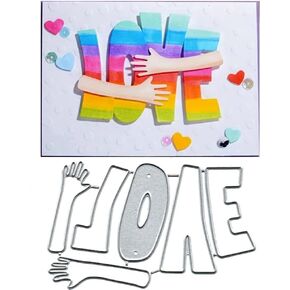 Hug Love Frame Metal Die Cuts Dies Stencil, Love Frame Cutting Dies Cut Stencils DIY Scrapbooking Cards Photo Album Craft Decorative Embossing Paper Dies for Album Card Scrapbooking Making in Saudi Arabia