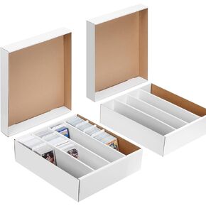 صندوق تخزين بطاقات من الورق المقوى، صندوق تخزين بطاقات بالجملة، 4 صفوف من 3200 صندوق تخزين بطاقات التداول من الورق المقوى، صندوق منظم بطاقات التداول بالجملة لبطاقات البيسبول الرياضية TCG وبطاقات التحميل العلوي in Kuwait