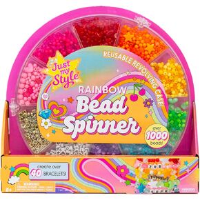 Just My Style Rainbow Bead Spinner, DIY Bracelet Making Kit with Swiveling Bead Case, Includes Over 1,000 Beads for Bracelet Making, Elastic, and More in Kuwait