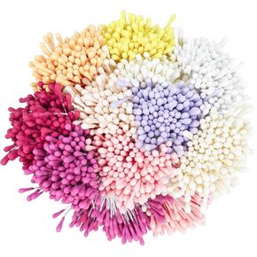 1800Pcs 10 Color Stamens for Flower Making Artificial Pistil Double Heads Matte Flower Stamen for Crafting Handmade DIY Scrapbooking Wedding Party Home Decoration, 2mm in Saudi Arabia