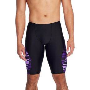 Speedo Men's Standard Swimsuit Jammer Endurance+ Splice Team Colors, Edge Black/Blue, 32 in Kuwait