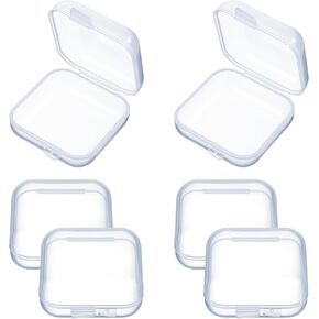 6 PCS Mini Clear Plastic Jewelry Box, Earplug Case Organizer, Transparent Storage, Mall Portable Square Bead Storage Box Organizer for Small Items, Beads, Jewelry, Crafts (1.34×1.34×0.7 Inches) in Saudi Arabia