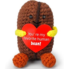 Jenaai Funny Valentines Day Gifts for Coffee Lovers Wife Husband Boyfriend Girlfriend Birthday Ideas, Handmade Crochet Coffee Bean Positive Small Cute Crochet Gifts for Friends in Kuwait