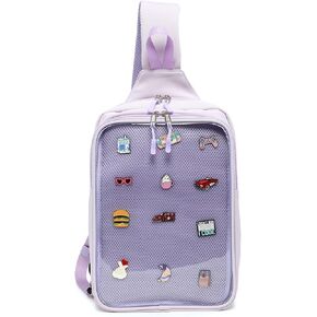 حقيبة كتف من RAINBOW SMILE Ita حقيبة كتف مع عرض دبوس، حقيبة كروس بحزام قابل للتعديل للحفلات التنكرية in Kuwait