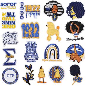 18 Pcs Sigma Gamma Rho Sorority Embroidered Patches ΣΓΡ Iron On Patches Sigma Rho Gamma Paraphern Sew on Patches for Clothes Jackets Jeans Backpacks Hats DIY Patches in Kuwait