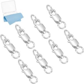 UNICRAFTALE حوالي 8 قطع 925 الفضة الاسترليني الإيطالية مستطيل جراد البحر مخلب المشبك الشظية مع حلقات القفز مغلقة 14 مم موصلات معدنية طويلة المشبك لقلائد DIY سوار صنع المجوهرات in Kuwait