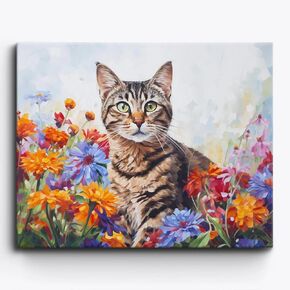 Craftoria Paint by Numbers for Adults 40"x50"cm NO Framed Animal Window Whiskers 24 Colors in Saudi Arabia