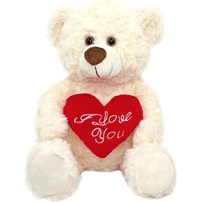 White Plush Teddy Bear with Red Heart I Love You 12" Cute Small Teddy Bear Soft Stuffed Animal Plush Doll for Valentines Wedding Anniversary Birthday Gift for Kids Girls Girlfriend Wife Mom in Saudi Arabia