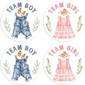 ملصقات تكشف عن الجنس للأولاد أو البنات، ملصقات Team Boy Team Girl لحفلات الكشف عن الجنس - مجموعة مستديرة مقاس 2 بوصة مكونة من 84 قطعة in Kuwait