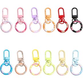 12 Color Lobster Claw Clasp, Colorful Metal Keychain, Snap Lobster Claw Clasp with Spring for Bag Door Key Chains DIY Craft Jewelry Making in Kuwait