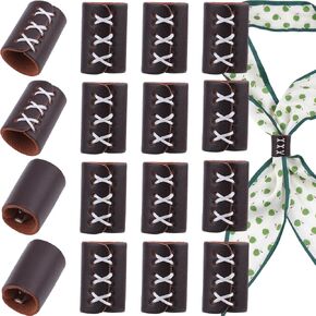 20PCS PU Leather Scarf Ring Clip Cylindrical Bandanas Buckles Leather Scarves Slides Clasp in Kuwait