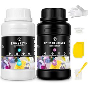ResinAngel Epoxy Resin Kit 16oz – Crystal Clear Finish, 1:1 Mixing Ratio, Bubble-Free & Self-Leveling for DIY Crafts, Woodworking, Jewelry, Resin Art & More in Saudi Arabia