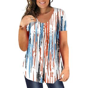 BeadChica Plus Size Tunic Tops For Leggings Casual Flowy Tshirts Ruched Blouses For Women in Saudi Arabia