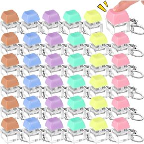 36 Pcs Keyboard Fidget Clicker Keyboard Keychain Decompression Relief Toys Button Stress Relief Gifts for Adults Pass The Time (Vivid Color) in Saudi Arabia