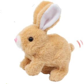 لعبة أرنب واقعية، لعبة أرنب تعليمية تفاعلية لعيد الفصح، أرنب قافز من القطيفة مع أصوات وحركات، فم وأنف وخز، وأذنين تهتز (حاجب) in Kuwait