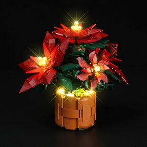 Light Kit for Lego 10370 Poinsettia Flower Décor Artificial Flowers, Innovative Led Lighting Kit Light Design Compatible with Lego 10370 Building Blocks Model - NOT Included The Model Set in Kuwait