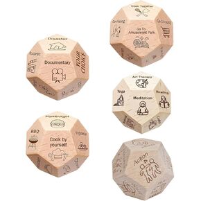 5pcs 1.18inch Decision Dice Set, Relationship Building Activities for Couples, Date Night Planning Solutions, Spontaneous Romantic Getaways, Beech Wood Dice Collection in Kuwait