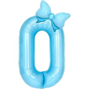 Light Blue 10 Balloon Number Blue Bow Birthday Decorations, Blue Bows Balloons Foil Mylar Helium Large 40" 10th Balloon for Girls Coquette Birthday Party Decorations Supplies Party Favors in Saudi Arabia