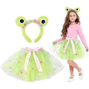 PinkSheep Girls Costume Set,Led Light Up Girls Tutu Skirt with Headband Bow Tie, Kids School Party Outfit Dress Up Cosplay in Saudi Arabia