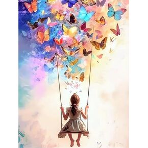 مجموعات الفن الماسي على شكل فراشة من rekxtmo DIY للبالغين، لوحة ألماس 5D للمبتدئين، نقطة الماس الموسيقية، مجموعة طلاء الأحجار الكريمة، مجموعة لوحات فنية صغيرة من الألماس، الحرف اليدوية للبالغين، ديكور جدار المنزل 14 × 14 بوصة in Kuwait