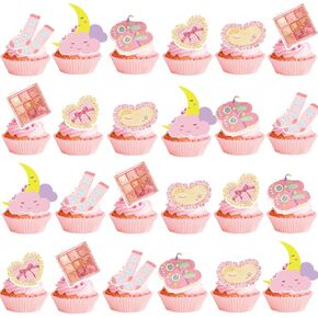 48 قطعة بيجامة حفلة كب كيك القبعات العالية للفتيات بيجامة حفلة عيد ميلاد زينة النوم النوم الفتيات ليلة خارج لوازم الحفلات in Kuwait