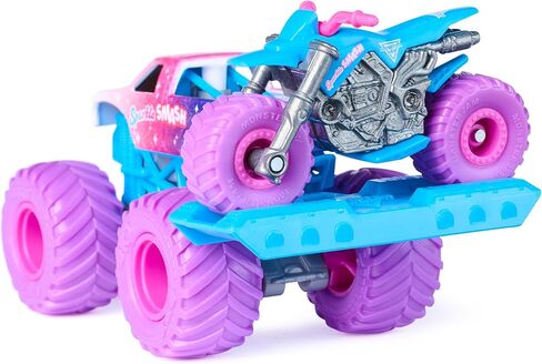 Monster Jam, Official Sparkle Smash Monster Truck and Dirt Bike 2-Pack with Accessory, 1:64 Scale, Kids Toys for Boy and Girls Ages 3 and up in Saudi Arabia