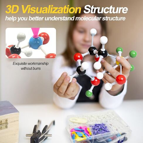 Chemistry Molecular Model Kit 297 Pcs Inorganic/Organic Chemistry Atom Model Kit Teacher Must Haves A Learning and Teaching Gift Chemistry Model Set for Students and Teachers in Saudi Arabia