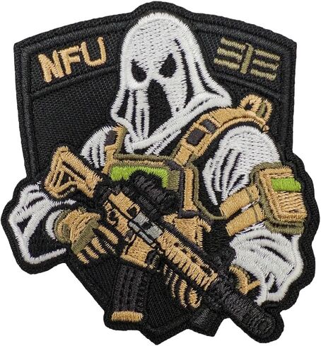 Ghost Soldier Tactical Combat Patch, Hook and Loop Military Embroidered Patch Tactical Funny Morale Patches for Jackets, Bag, Backpack, Hat, Molle Vest, DIY Applique Accessories, Clothing in Saudi Arabia