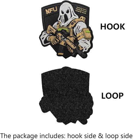 Ghost Soldier Tactical Combat Patch, Hook and Loop Military Embroidered Patch Tactical Funny Morale Patches for Jackets, Bag, Backpack, Hat, Molle Vest, DIY Applique Accessories, Clothing in Saudi Arabia
