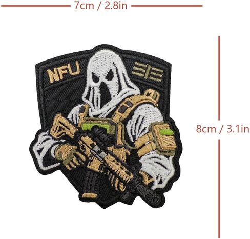 Ghost Soldier Tactical Combat Patch, Hook and Loop Military Embroidered Patch Tactical Funny Morale Patches for Jackets, Bag, Backpack, Hat, Molle Vest, DIY Applique Accessories, Clothing in Saudi Arabia