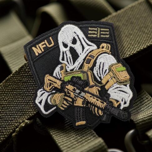 Ghost Soldier Tactical Combat Patch, Hook and Loop Military Embroidered Patch Tactical Funny Morale Patches for Jackets, Bag, Backpack, Hat, Molle Vest, DIY Applique Accessories, Clothing in Saudi Arabia