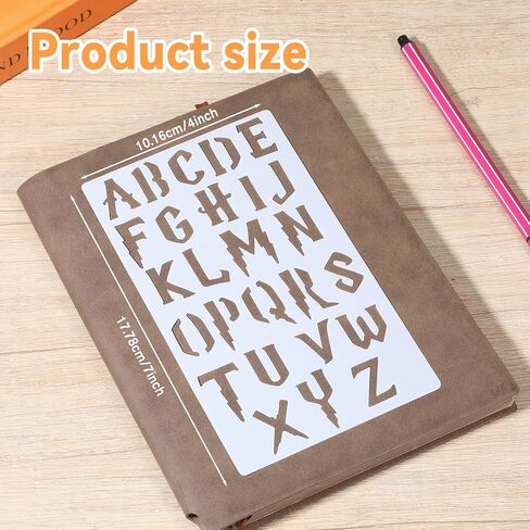 20 PCS Small Letter Stencils 1/2 Inch for Painting, Stencils for Scrapbooking Letters, Letter and Number Stencil for Painting, Plastic Alphabet Stencil for Journal Notebook DIY Craft Projects in Saudi Arabia