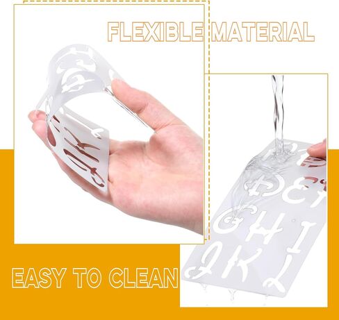 20 PCS Small Letter Stencils 1/2 Inch for Painting, Stencils for Scrapbooking Letters, Letter and Number Stencil for Painting, Plastic Alphabet Stencil for Journal Notebook DIY Craft Projects in Saudi Arabia