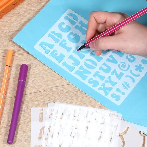 20 PCS Small Letter Stencils 1/2 Inch for Painting, Stencils for Scrapbooking Letters, Letter and Number Stencil for Painting, Plastic Alphabet Stencil for Journal Notebook DIY Craft Projects in Saudi Arabia