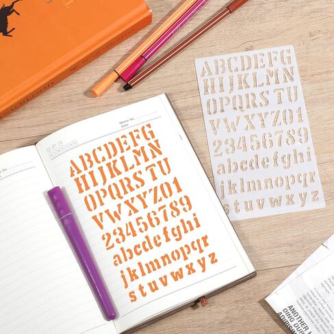 20 PCS Small Letter Stencils 1/2 Inch for Painting, Stencils for Scrapbooking Letters, Letter and Number Stencil for Painting, Plastic Alphabet Stencil for Journal Notebook DIY Craft Projects in Saudi Arabia
