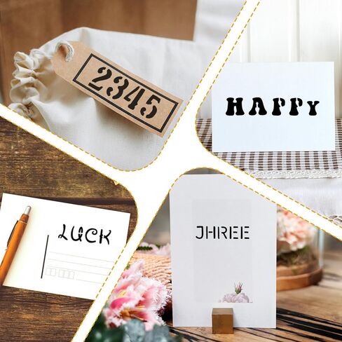 20 PCS Small Letter Stencils 1/2 Inch for Painting, Stencils for Scrapbooking Letters, Letter and Number Stencil for Painting, Plastic Alphabet Stencil for Journal Notebook DIY Craft Projects in Saudi Arabia